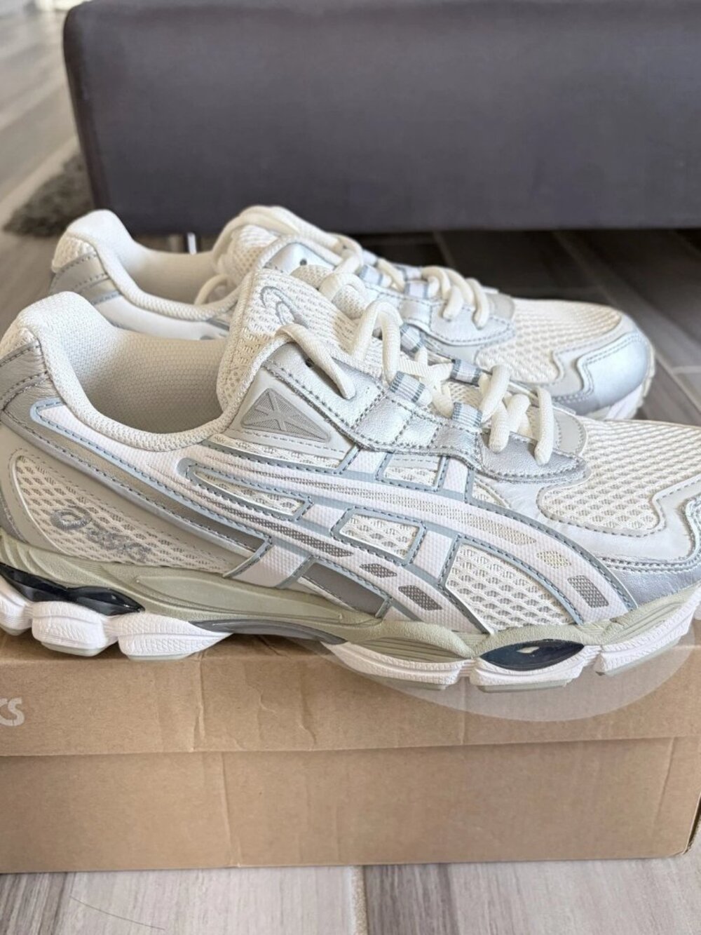 Men's ASICS GEL-NYC 2055 Shoes - Cream Dolphin Grey 1203A542 107